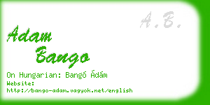 adam bango business card